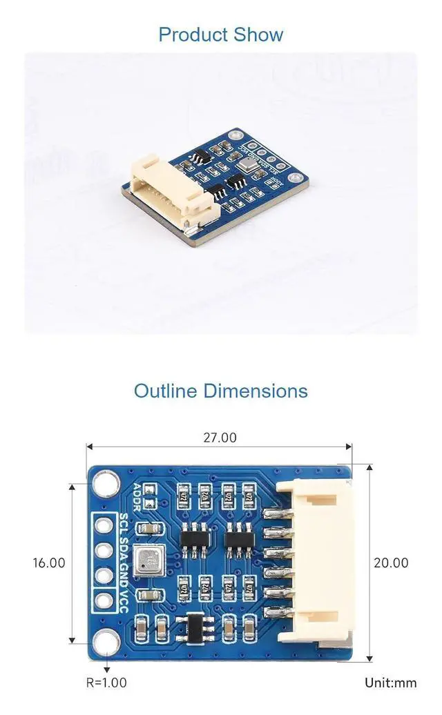 Alt view image 7 of 7 - BME680 Sensor I2C BME680 Environmental Module for Raspberry Pi 4B+ 4B 3B+ 3B 2B+ Zero W WH 2W / Raspberry Pi Pico/Ardui /ESP32 ...Supports Temperature Humidity Barometric Pressure Gas Detection