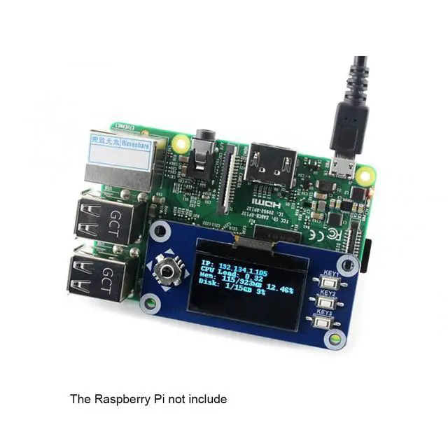 Alt view image 4 of 5 - 1.3inch OLED Screen with SH1106 for Raspberry Pi 4B+ 4B 3B+ 3B 2B+ Zero W WH Jetson Nano 128x64 SPI I2C Interface