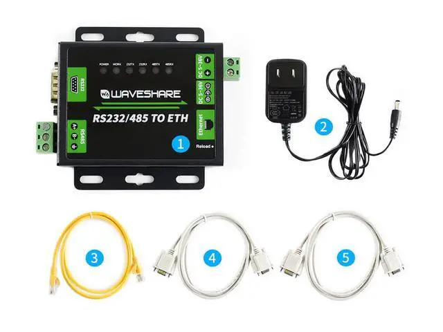 Alt view image 6 of 6 - RS485 to Ethernet Converter Industrial RS232/RS485 to RJ45 Converer Dual Serial Ports Bi-Directional Rransparent Data Transmission