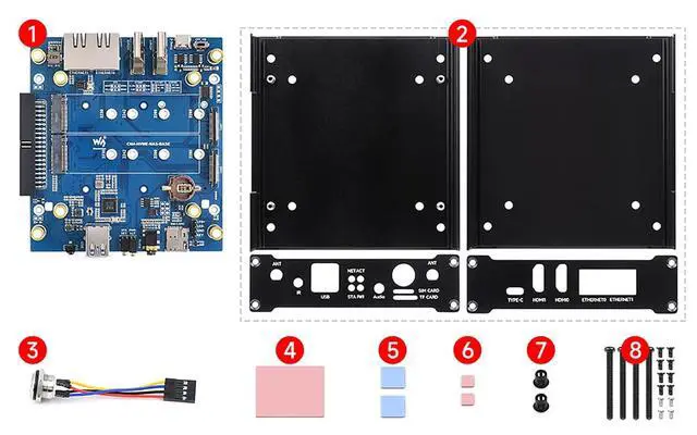 Alt view image 3 of 7 - NAS All-in-one Mini-Computer for Raspberry Pi Compute Module 4 (CM4 NOT Included) with Network Storage 2xM.2 M Key Slots Dual Ethernet Ports 4G Network