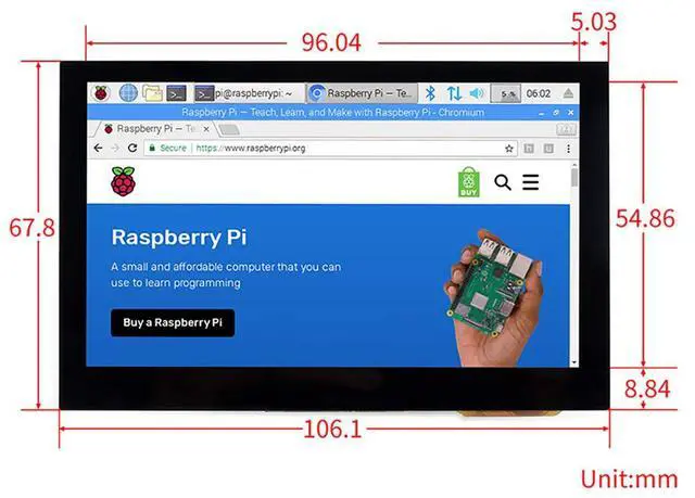 Alt view image 7 of 7 - 4.3inch HDMI LCD 800x480 IPS Display Supports Various Systems Capacitive Touch Screen Support Jetson Nano,Beaglebone Black, Banana pi, Raspberry pi Raspbian/Ubuntu/Kali/Retropie/WIN10 IOT