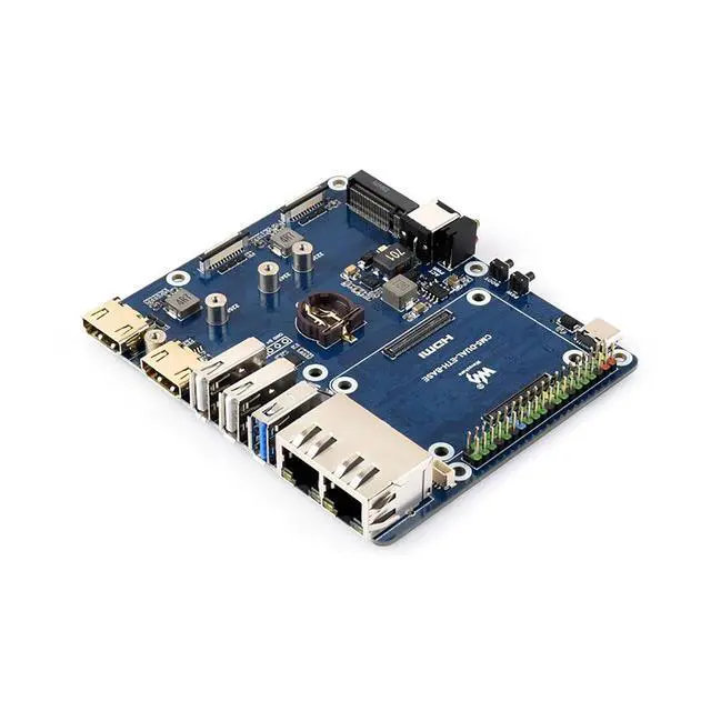 Alt view image 2 of 7 - Dual Ethernet Base Board for Raspberry Pi CM5, 2.5G & 1G RJ45 Ports, Dual 4K Display, Dual MIPI, NVMe SSD Boot Support, Compatible with for Rasp-Berry Pi Compute Module 5 Lite/eMMC