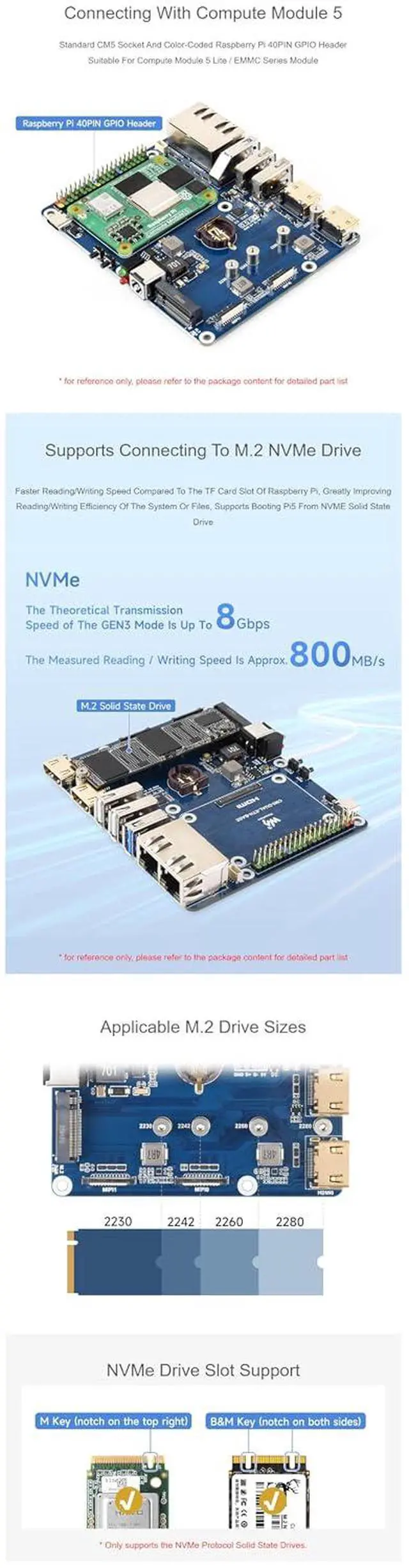 Alt view image 6 of 7 - Dual Ethernet Base Board for Raspberry Pi CM5, 2.5G & 1G RJ45 Ports, Dual 4K Display, Dual MIPI, NVMe SSD Boot Support, Compatible with for Rasp-Berry Pi Compute Module 5 Lite/eMMC