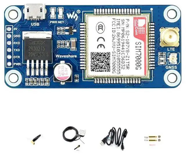 Main image of SIM7000G NB-IoT/Cat-M/Edge/GPRS HAT for Raspberry Pi Series, Low Power Narrow Band Cellular IoT Communication Module,GNSS Positioning, Support Global Band