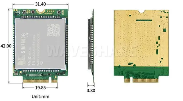 Alt view image 5 of 5 - SIM7600G-H-M.2 SIMCom Original 4G LTE Cat-4 Module, Global Coverage,GNSS, M.2 B Key Interface, Maximum 150Mbps Downlink Rate and 50Mbps Uplink Rate