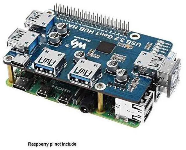 Alt view image 3 of 7 - USB 3.2 Gen1 HUB HAT for Raspberry Pi with 4X USB 3.2 Gen1 Ports, No Need Driver compatible with USB 3.0/2.0/1.1