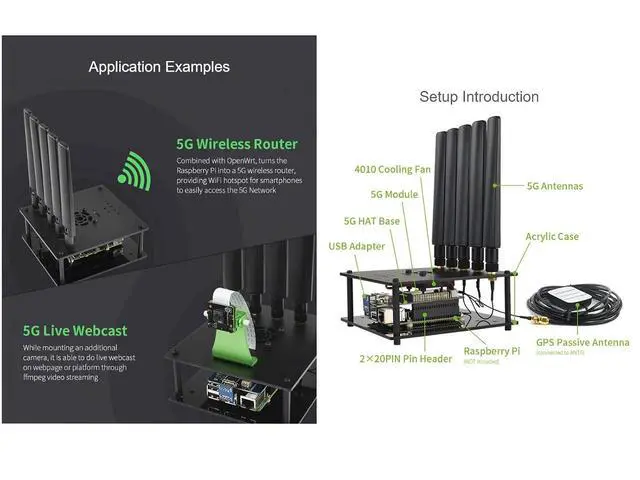 Alt view image 6 of 7 - SIM8200EA-M2 5G HAT with Antennas 5G/4G/3G Support Snapdragon X55 Onboard Multi Mode Multi Band Applicable for Regions with 5G Sub-6G Signal Coverage