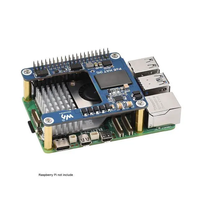 Alt view image 7 of 7 - Fits Raspberry Pi 5 PoE HAT (H) - 5V 5A Output, IEEE 802.3af/at Compliant Power Over Ethernet HAT for Pi 5/CM5, Compact Design, Compatible with Official Case & Active Cooler