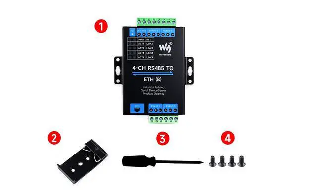 Alt view image 2 of 7 - Industrial Isolated USB to 4-Ch RS485 Converter (B) Onboard CH344L Multi Protection Multi-OS Support Transmission Distance Up to 1.2km
