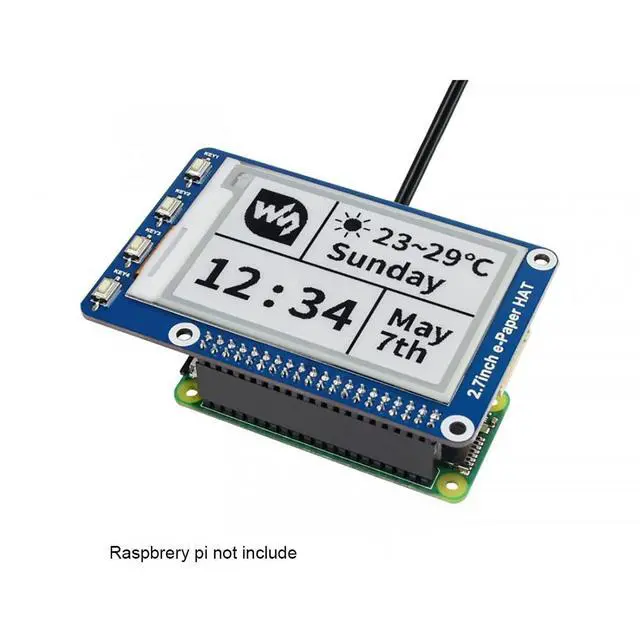 Alt view image 4 of 5 - 2.7inch E-Ink Display HAT Epaper Display 264x176 Black White Color E-Paper Screen for Raspberry Pi 4B+ 4B 3B+ 3B 2B+ Zero Jetson Nano Ardui