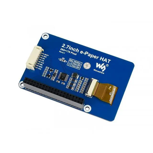 Alt view image 3 of 5 - 2.7inch E-Ink Display HAT Epaper Display 264x176 Black White Color E-Paper Screen for Raspberry Pi 4B+ 4B 3B+ 3B 2B+ Zero Jetson Nano Ardui
