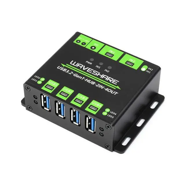 Alt view image 3 of 7 - Industrial Grade USB 3.2 HUB, Switchable Dual Hosts, Multi Protections, Extending 4X USB Ports, 2 in 4 Out, Multi OS