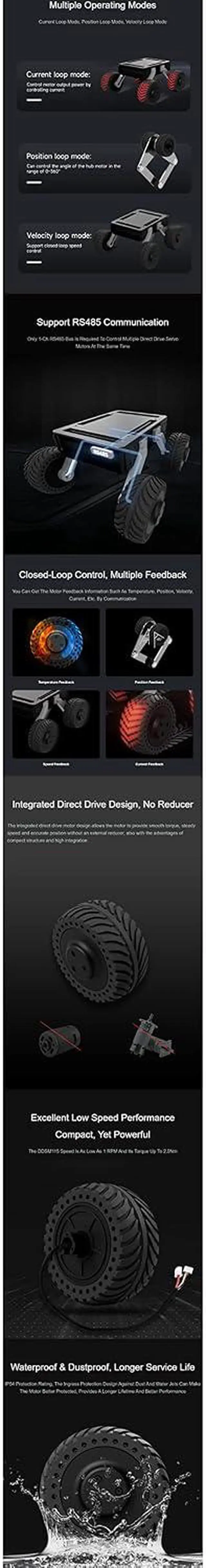 Alt view image 6 of 7 - DDSM115 Direct Drive Servo Motor, All-in-One Robot Joint Design, Low Speed & High Torque, Ultra Low Noise, Fast Response