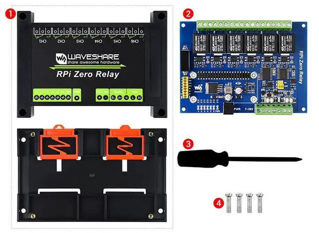 Alt view image 6 of 7 - Industrial 6-Channel Relay Module for Raspberry Pi Zero WH,with ABS Protection Case, RS485/CAN Bus, Power Supply Isolation & Photocoupler Isolation