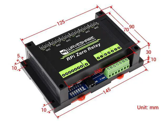 Alt view image 7 of 7 - Industrial 6-Channel Relay Module for Raspberry Pi Zero WH,with ABS Protection Case, RS485/CAN Bus, Power Supply Isolation & Photocoupler Isolation