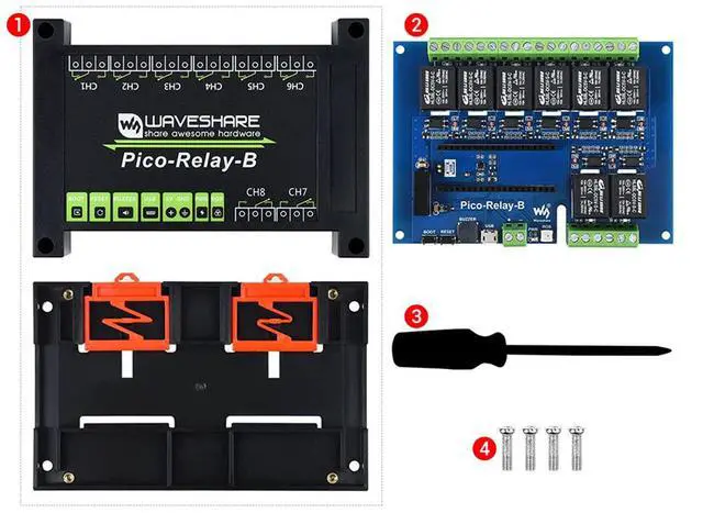 Alt view image 7 of 7 - Industrial 8-Channel Relay Module for Raspberry Pi Pico, with Embedded Protections Power Supply & Photocoupler Isolation