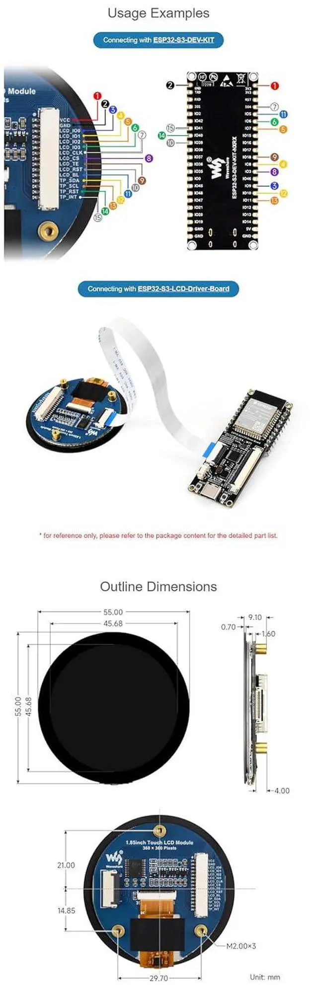 Alt view image 7 of 7 - 1.85inch Touch LCD Module, 360x360 QSPI Display, ST77916