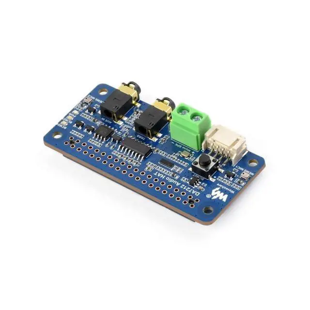 Alt view image 7 of 7 - DA7212 I2S Audio Board for Raspberry Pi, Stereo Audio Codec HAT with Dual Microphones, 3.5mm Headphone Jack + AUX Input, Speaker Terminal/PH2.0 Header, I2C Control, 24-bit/96kHz, EEPROM Auto Load