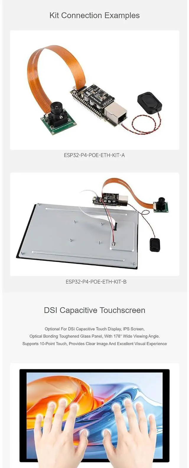 Alt view image 5 of 7 - ESP32-P4 PoE Ethernet Dev Board, 100Mbps RJ45 + PoE Power, USB-C Power Option, RISC-V MCU, 32MB PSRAM + 32MB Flash, MIPI-CSI/DSI, USB 2.0 OTG HS, 40-Pin Header, TF Slot