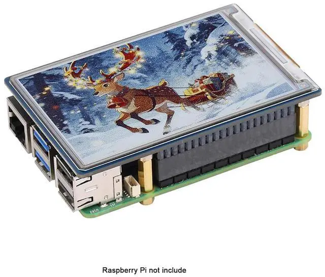 Alt view image 2 of 6 - 3.6inch E-Paper HAT+ Full Color E Ink Display 600×400 SPI, Low Power ePaper Screen Module for Raspberry Pi, Arduino, ESP32, 40PIN HAT Plus Price Tag Shelf Label