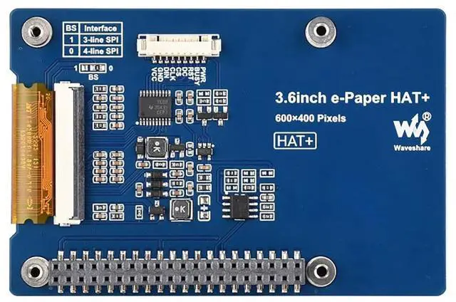 Alt view image 3 of 6 - 3.6inch E-Paper HAT+ Full Color E Ink Display 600×400 SPI, Low Power ePaper Screen Module for Raspberry Pi, Arduino, ESP32, 40PIN HAT Plus Price Tag Shelf Label