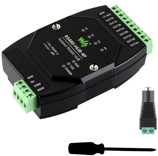 Main image of Industrial 4-Channel RS485 Hub Expansion Module, Isolated RS485 Relay with Wide Baud Rate, Rail-Mount Support for IoT Gateway, Data Acquisition, Sensors, and Automation