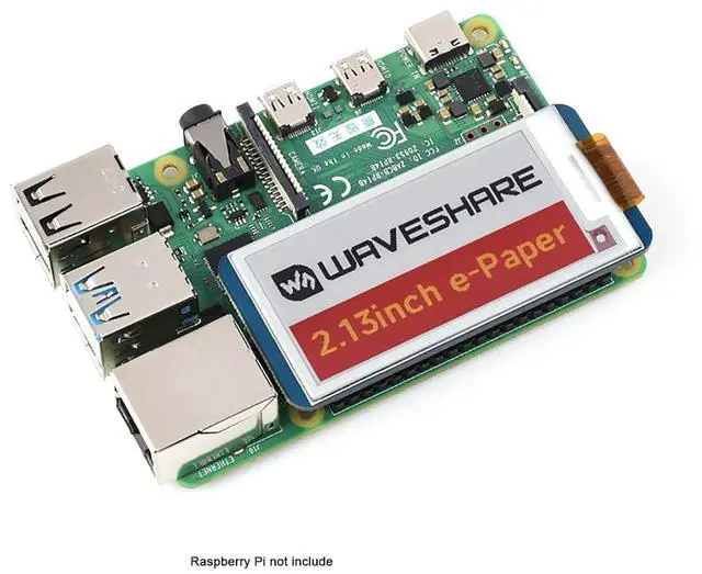 Alt view image 2 of 7 - 2.13 Inch e-Paper Display HAT G, E-Ink Screen 250x122 Red/Yellow/Black/White, SPI Interface, Compatible with Raspberry Pi Arduino STM32, Low Power E-Ink Module for Labels & Tags