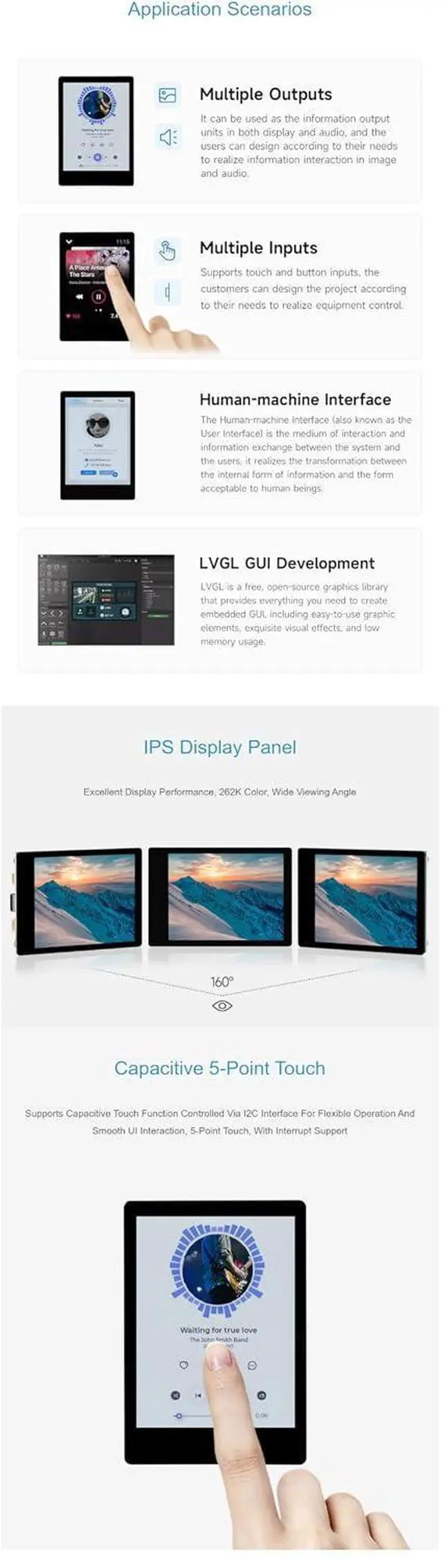 Alt view image 2 of 7 - RP2350-Touch-LCD-2.8 Development Board with 2.8" IPS Capacitive Touch Display, SPI Interface, 5-Point Touch, Dual-Core MCU (Pi RP2350), 6-Axis Sensor, Fits Arduino IDE & MicroPython