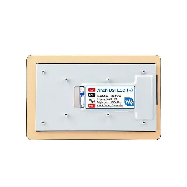 Alt view image 3 of 7 - 7inch DSI Capacitive Touch Screen Display - 1280x720 IPS Panel, 10-Point Touch, Optical Bonding & Anti-Fingerprint Glass, Fits Raspberry Pi, ESP32-P4, RK3506/RK3576 for Programming & Development