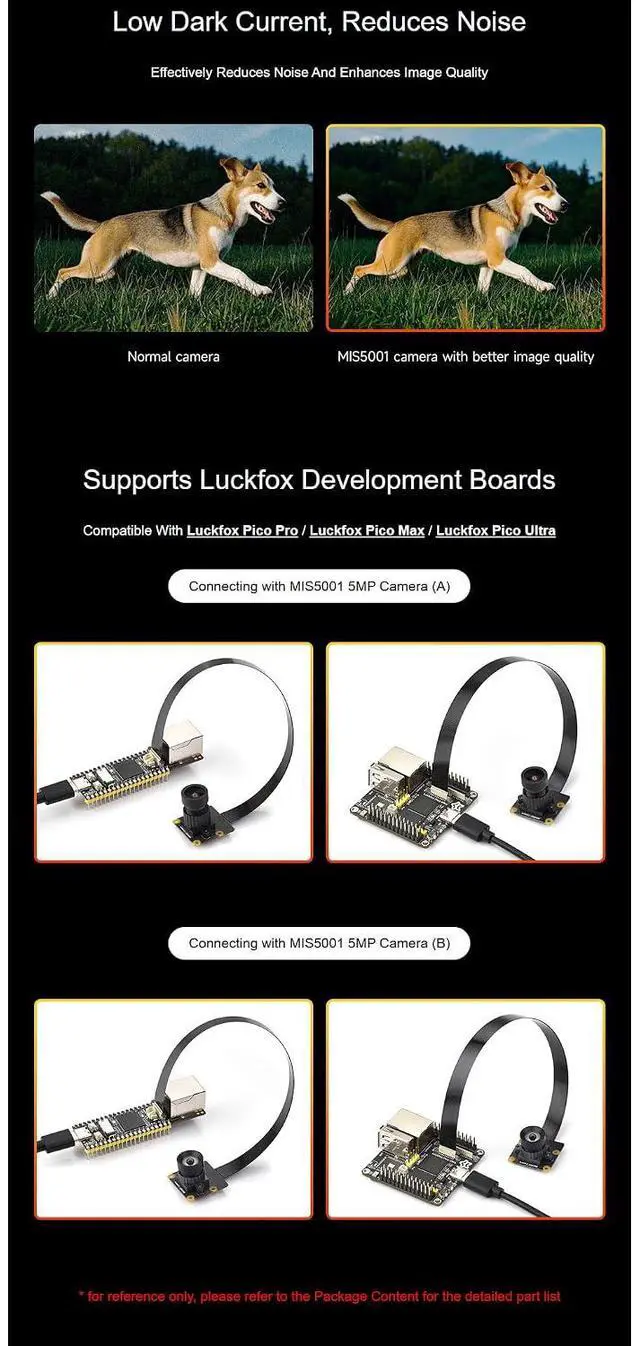 Alt view image 6 of 7 - MIS5001 5MP Wide-Angle Camera Module, High Sensitivity & Low Dark Current, Low-Light Imaging, Compatible with Luckfox Pico Pro/Max/Ultra RV1106 Boards for IoT, Machine Vision Distortion-Free Lens