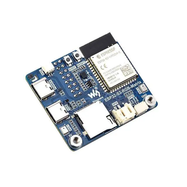 Alt view image 2 of 7 - RGB Matrix Driver Board, ESP32-S3 HUB75 LED Matrix Development Board with Dual Microphone Array, TF Card Slot, RTC, IMU, Audio Codec, LVGL Support for AI Display Projects