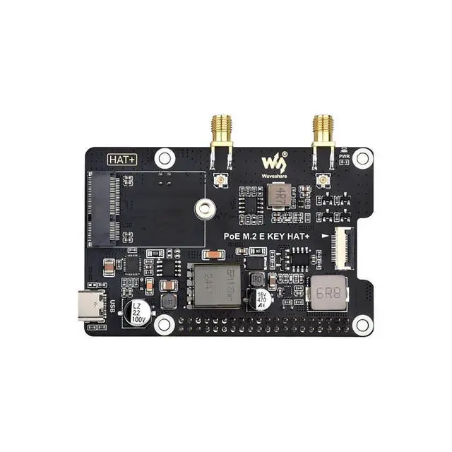Alt view image 7 of 7 - PCIe to M.2 E Key Adapter with PoE HAT & Wireless-AX210 Module for Raspberry Pi 5, NGFF M.2 E Key NIC Compatible, Power Over Ethernet, 16PIN PCIe Interface, 5V/12V Output, Stackable GPIO Header