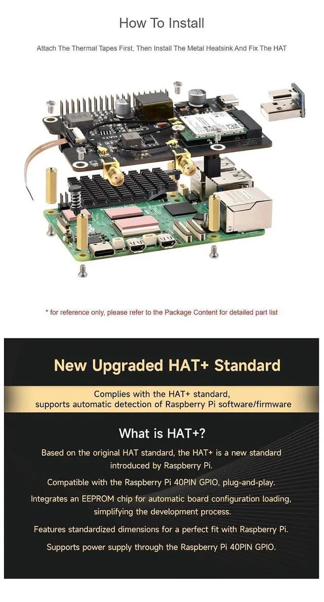 Alt view image 5 of 7 - PCIe to M.2 E Key Adapter with PoE HAT & Wireless-AX210 Module for Raspberry Pi 5, NGFF M.2 E Key NIC Compatible, Power Over Ethernet, 16PIN PCIe Interface, 5V/12V Output, Stackable GPIO Header