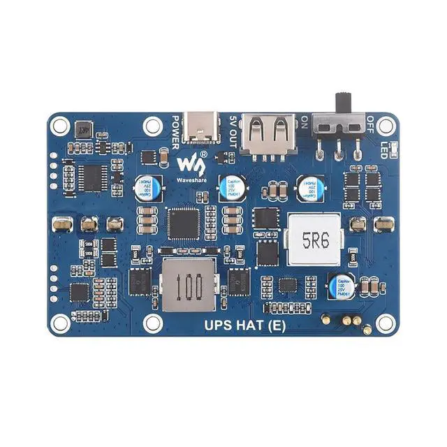 Alt view image 3 of 7 - UPS HAT (E) for Raspberry Pi 5 / 4B / 3B+/Etc. 5V 6A Output USB-C Port Supports Bi-Directional Fast Charging, Pogo Pins Connector for Raspberry Pi UPS