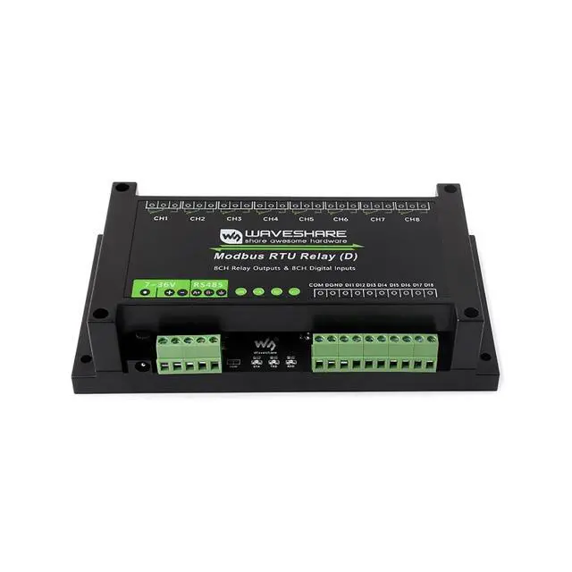 Alt view image 2 of 7 - Industrial 8-Channel Modbus RTU Relay Module with RS485 Communication, Digital Inputs, and Isolated Protection - High Reliability, Safety, and Fast Communication for Industrial Control