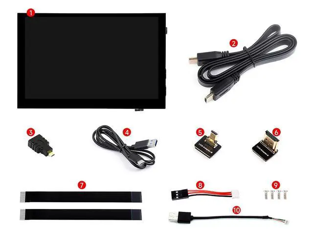 Alt view image 7 of 7 - 5 Inch HDMI Touchscreen for Raspberry Pi/Jetson Nano/PC High-Brightness Display 1024x600 Pixels Toughened Glass Panel IPS Panel Monitor Wide-Bezel Capacitive Touch-5DP-CAPLCD-G