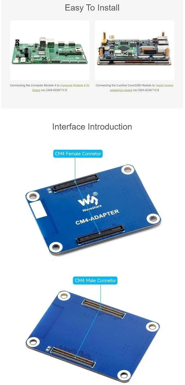 Alt view image 6 of 7 - for Raspberry Pi CM4 Interface Protection Adapter Board Fits Raspberry Pi Compute Module 4 Series Offer Physical Protection for Frequent Plugging and Unplugging of CM4 Socket