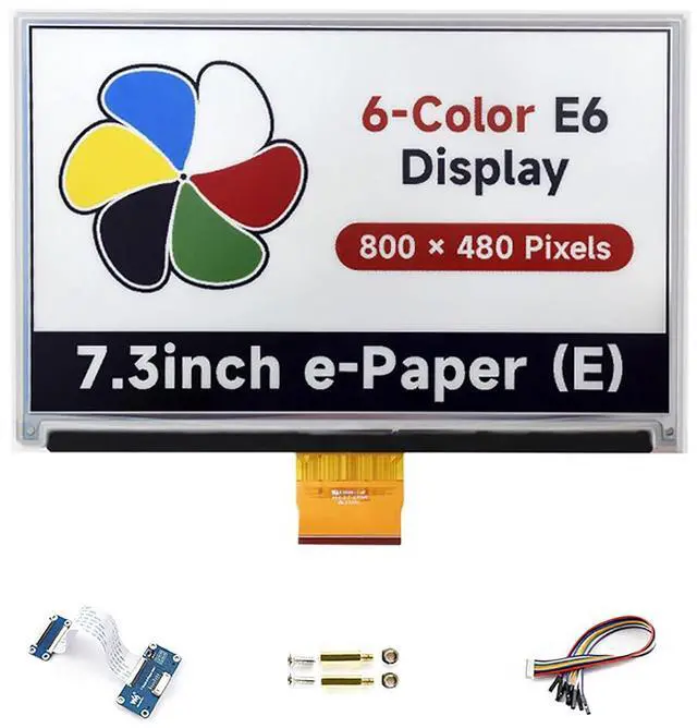Main image of 7.3 Inch 6 Color E-Paper Display Module E-Ink Display Panel for Raspberry Pi/Jetson Nano/Arduino/STM32 800×480 Pixels SPI Communication