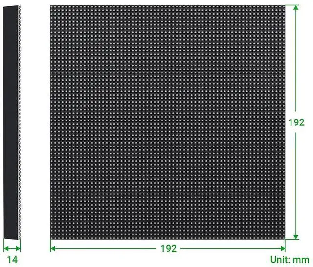 Alt view image 7 of 7 - RGB LED Matrix Panel for Raspberry Pi for Arduino Full Color 64x64 LED Panel 192x192 mm 3mm Pitch 4096 LEDs with Power Adapter Board and GaN Power Supply 27W