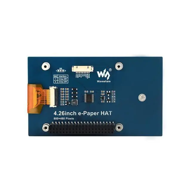 Alt view image 2 of 6 - 4.26 Inch E-Paper Display HAT for Raspberry Pi/Jetson Nano/Arduino/STM32 800x480 Resolution SPI Interface Black/White