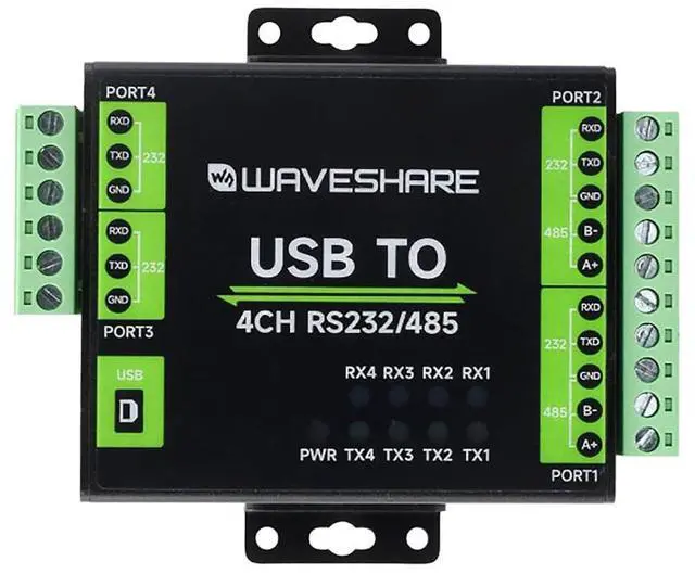 Main image of Industrial Isolated USB to RS232/485 Converter Original FT4232HL Supports USB to USB to 4-Ch RS232, USB to 2-Ch RS232, USB to 2-Ch RS232/485