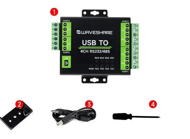 Alt view image 3 of 7 - Industrial Isolated USB to RS232/485 Converter Original FT4232HL Supports USB to USB to 4-Ch RS232, USB to 2-Ch RS232, USB to 2-Ch RS232/485