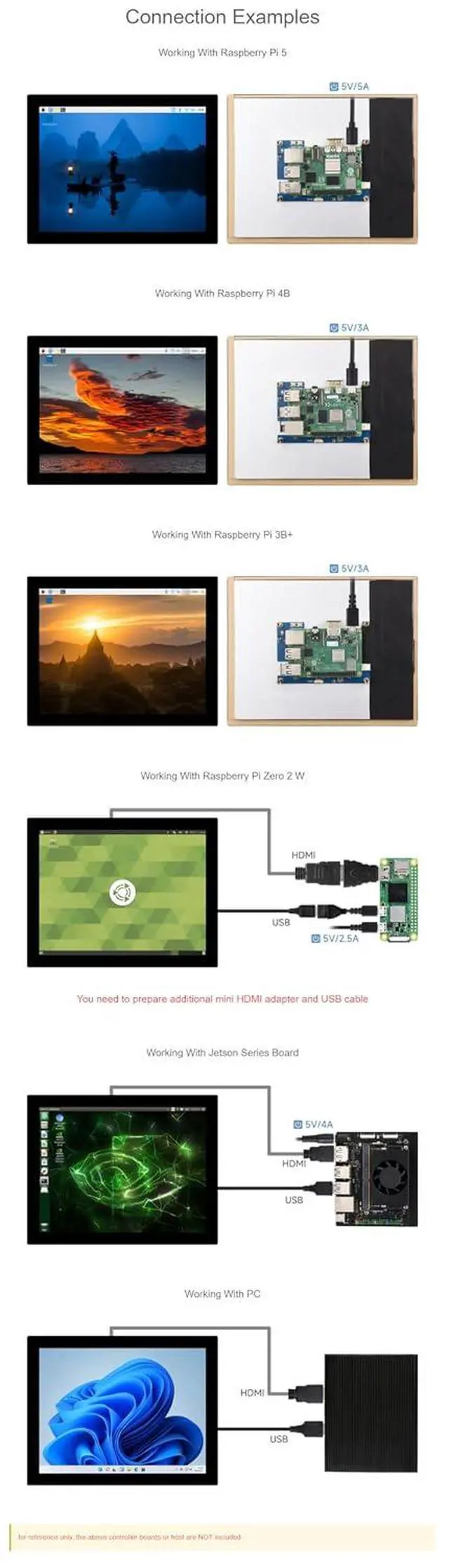 Alt view image 5 of 7 - 9.7inch Capacitive Touch Display for Raspberry Pi 5 4B+ 4B 3B+ 3B 2B+ Zero W WH Jetson Nano 768×1024 HDMI Interface IPS Panel 178° Wide Viewing Angle