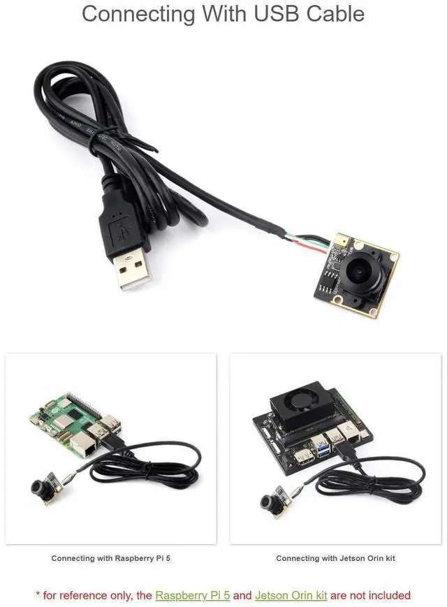 Alt view image 5 of 7 - IMX335 5MP USB Camera (B) for Raspberry Pi Jetson Nano 2K Video Recording Better Sensitivity in Low-Light Condition 175° Wide Angle USB2.0 Port