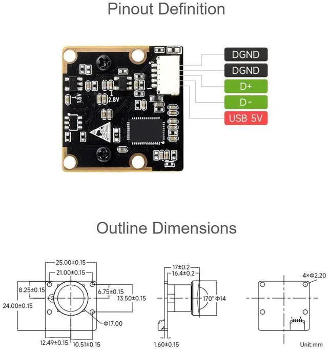 Alt view image 7 of 7 - IMX335 5MP USB Camera (B) for Raspberry Pi Jetson Nano 2K Video Recording Better Sensitivity in Low-Light Condition 175° Wide Angle USB2.0 Port