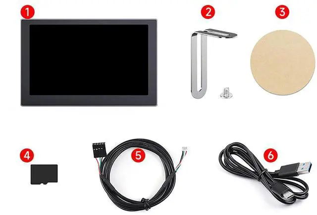 Alt view image 3 of 7 - 5 Inch USB Monitor Desktop Ambient Screen IPS Panel PC Case Secondary Screen 800×480 Type-C Interface with Music Spectrum Analysis Function (Black)