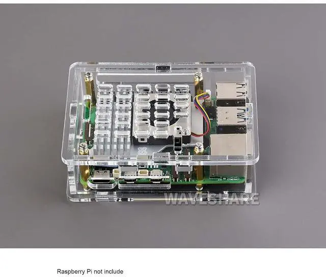 Alt view image 2 of 7 - for Raspberry Pi 5 Clear Acrylic Case Transparent Case Supports Installing with Official Active Cooler