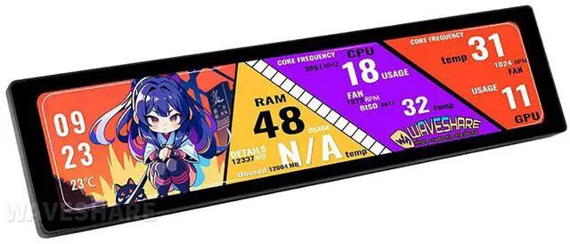 Main image of 11.9 Inch IPS Display 320×1480 Toughened Glass Panel PC Touch Monitor for Raspberry Pi/Jetson Nano/PC HDMI Interface Hi-Fi Speaker with Metal Case