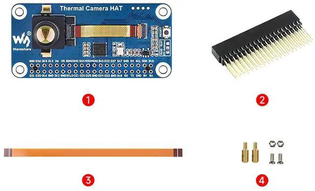 Alt view image 4 of 7 - Long Wave IR Thermal Imaging Camera Module for Raspberry Pi 80×62 Pixels 45°FOV with 40PIN GPIO Header Motion Detection