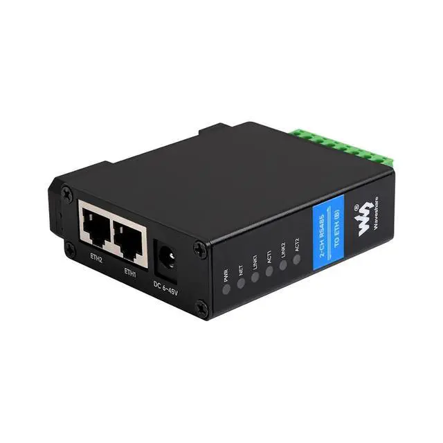 Alt view image 2 of 7 - Industrial 2-Ch RS485 to RJ45 Ethernet Serial Server Dual ETH Ports Dual Channels RS485 Independent Operation Bi-Directional Transparent Transmission